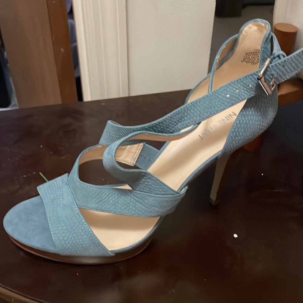 Blue strappy sandals